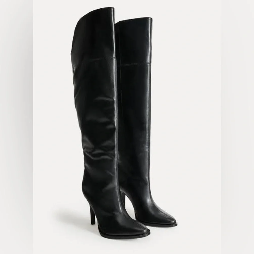 ZARA NWT! XL OVER THE KNEE‎ HEELED BOOTS